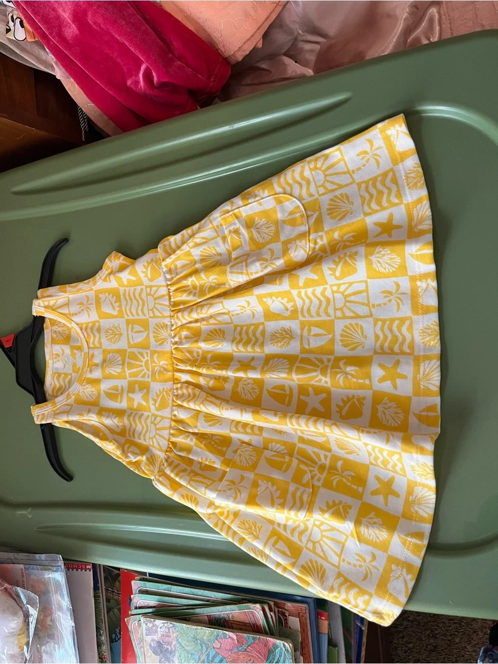 wonder nation Yellow and White Seashell Print Sundress